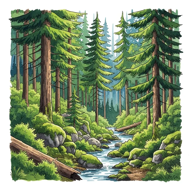 Exploring the Lush Forest in Watercolor