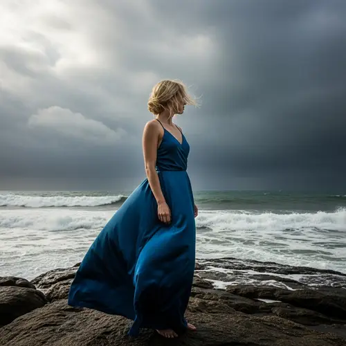 Lara Fabian: Silken Elegance by the Stormy Sea