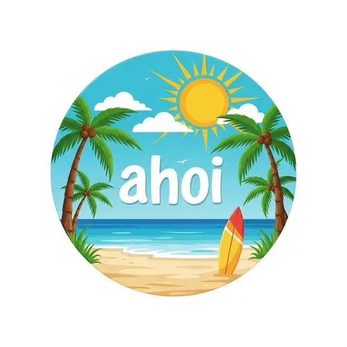 Simple & Colorful Beach Sticker - Ahoi Design | Website