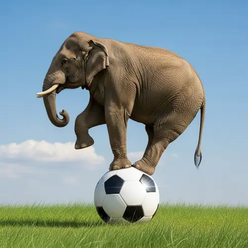 Balancing Elephant on Soccer Ball | Amazing Side View