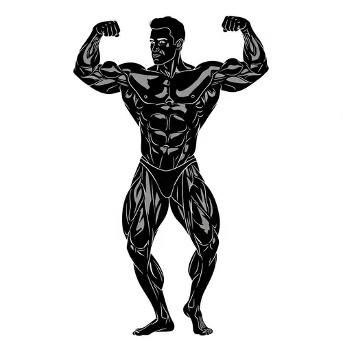 Muscular Bodybuilder Silhouette in Classical Pose