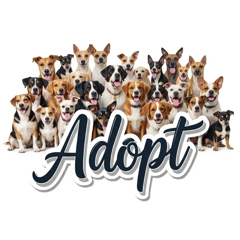 Convivial Dogs Photo Session | Striking 'Adopt' Message
