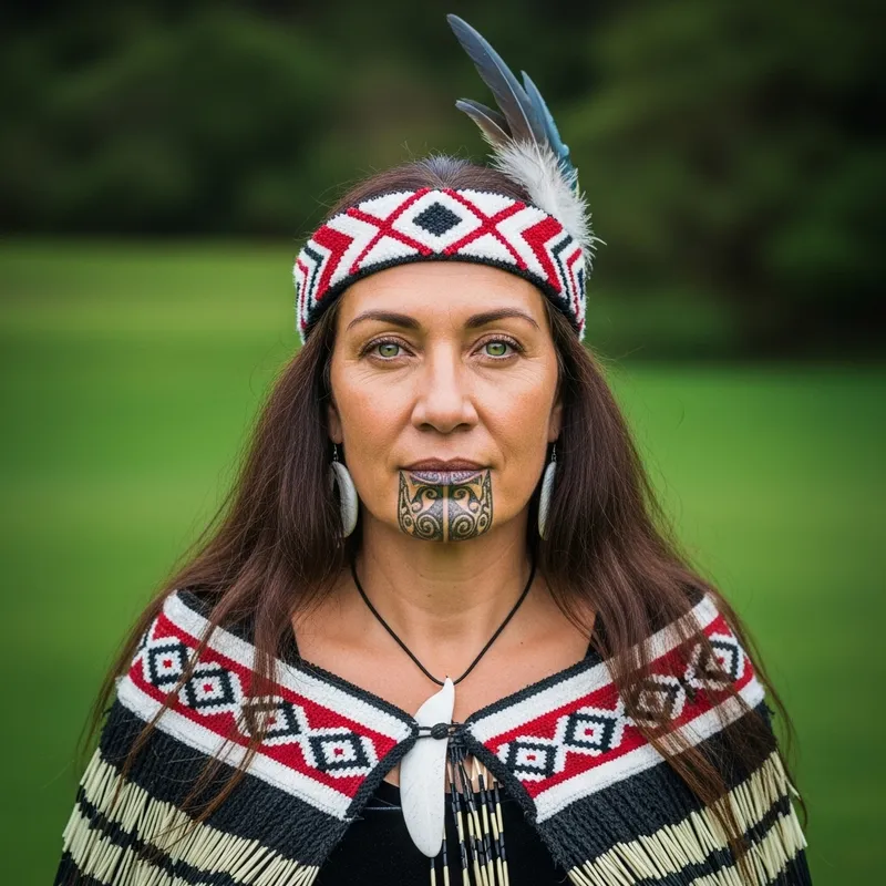 Captivating Maori Woman with Chin Tattoo | Cultural Beauty Captivating Maori Woman with Chin Tattoo | Cultural Beauty