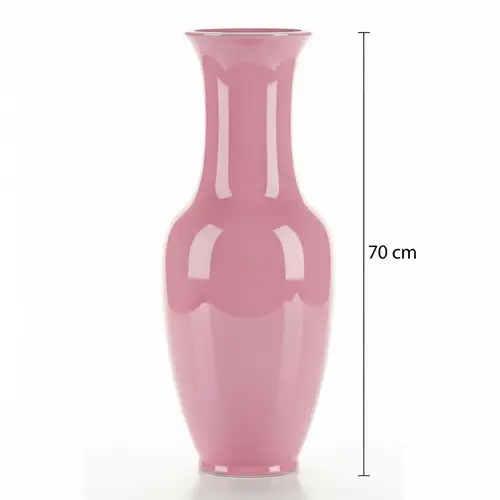 Elegant Pink Porcelain Vase - 70cm Height
