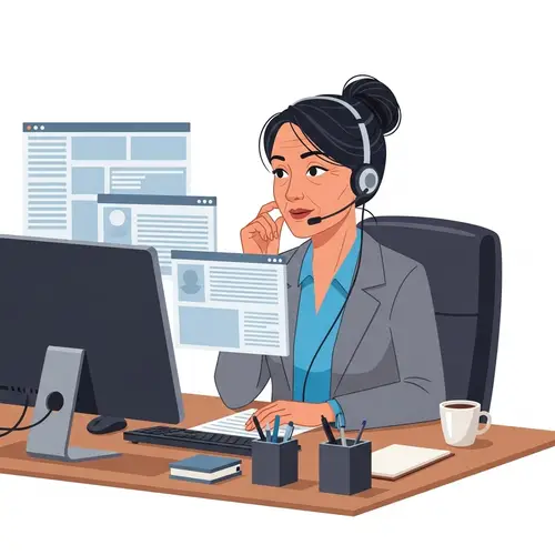 Professional Call Center Manager Clip Art for Your Website