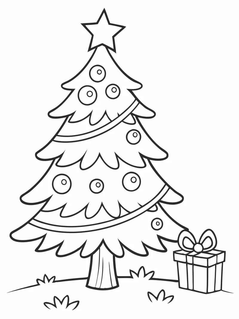 Christmas Tree Coloring Book for Kids