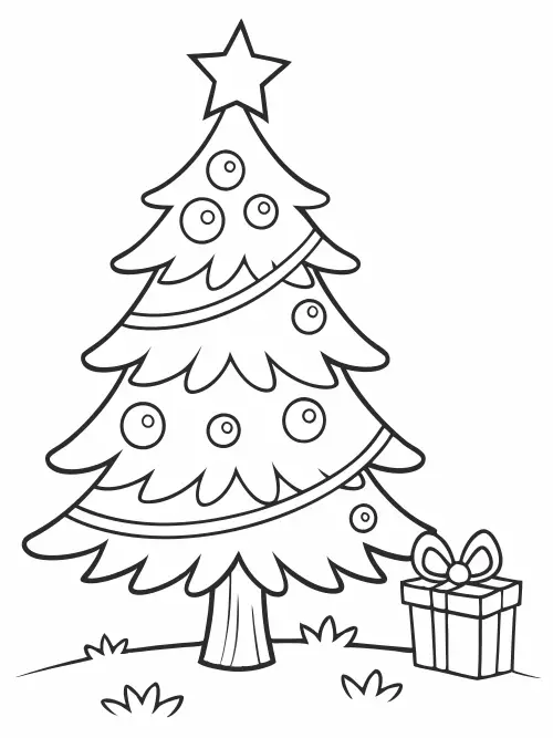 Christmas Tree Coloring Book for Kids