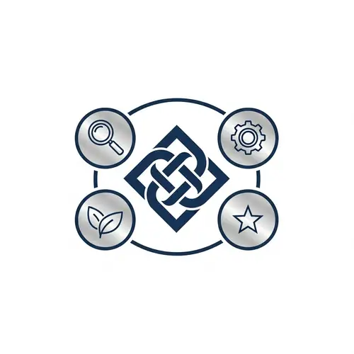 Unique Logo Design with Five Symbols Arranged Creatively