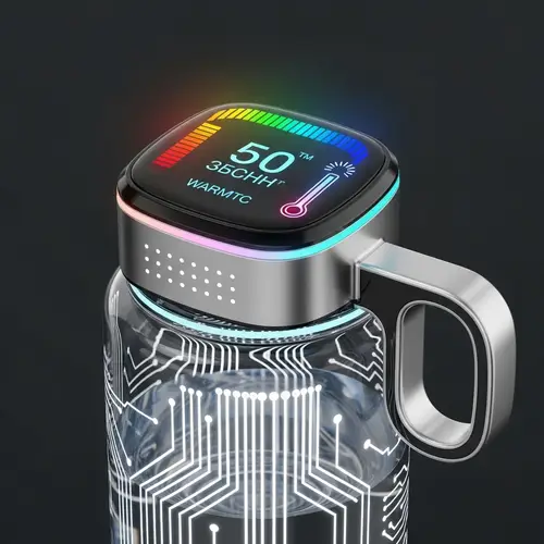 Futuristic AI Water Bottle Design