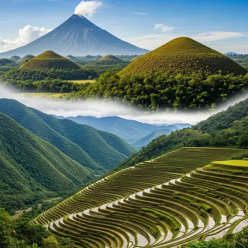 Philippines' Three Famous Landmarks: Rice Terraces, Chocolate Hills, Mayon Volcano