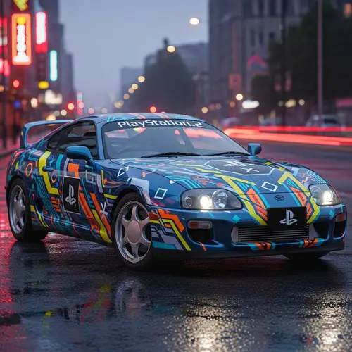 Toyota Supra Car with PlayStation 2-Inspired Graphics