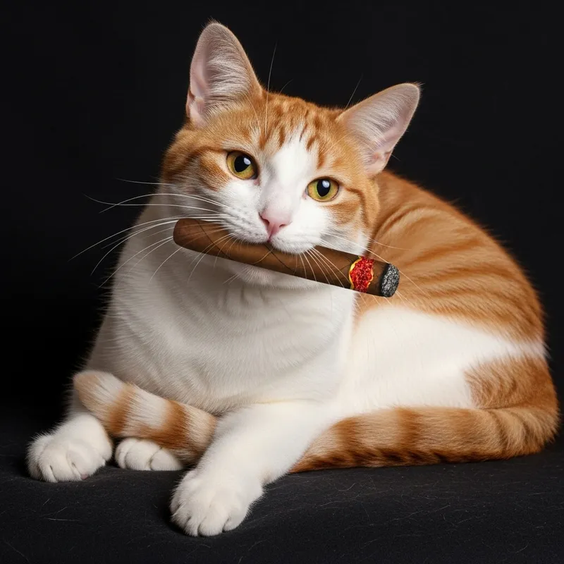 Classy Cat with Toy Cigar