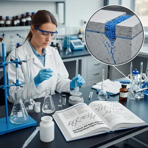 Caucasian Woman Researcher Producing Titanium-Based Organic Polymers