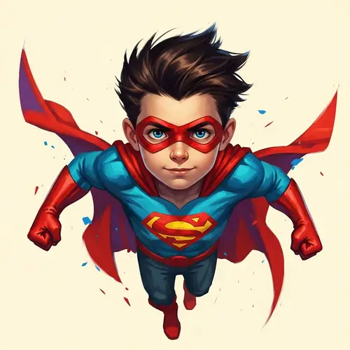 Young Boy Superhero: Dynamic Comic Art