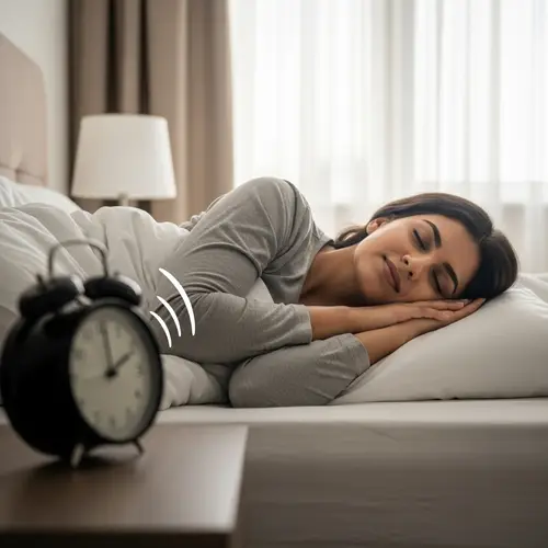 Beautiful South Asian woman waking up to Alarm | Tranquil Awakening