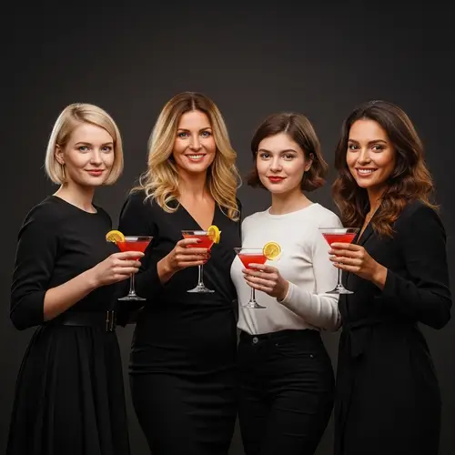 Stylish Women at Cocktail Party - Visual Representation