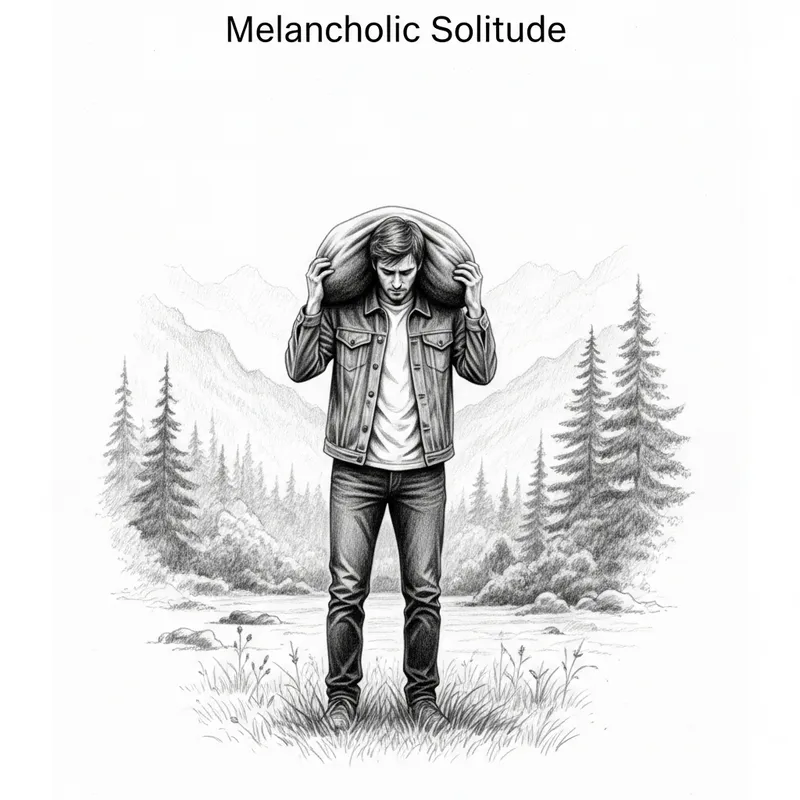 Melancholic Solitude: Depiction of Emotional Unrest in a Peaceful Setting Melancholic Solitude: Depiction of Emotional Unrest in a Peaceful Setting