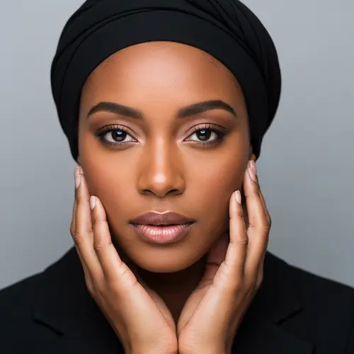 Elegant African American Woman Studio Portrait