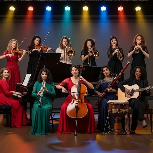 Unique Female Musicians on Stage | Diverse Instrumental Performance