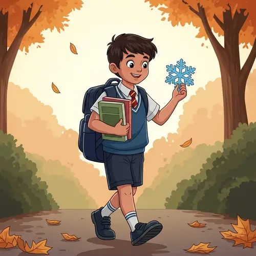 Young South Asian Boy Returning Home Joyfully | Holidays