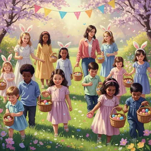 Picturesque Easter Sunday Celebration in Blooming Garden