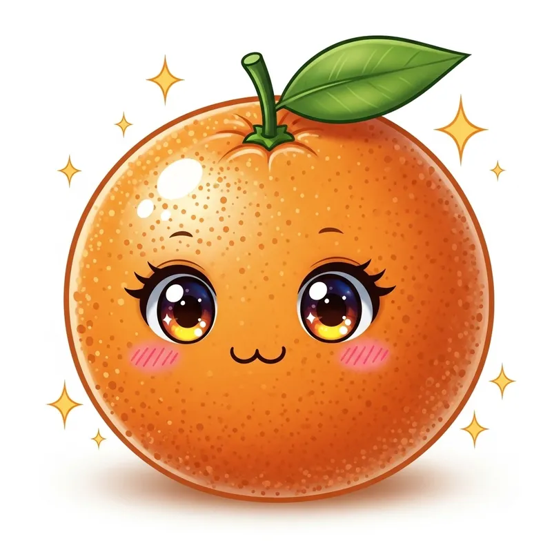Cute Anime Orange Fruit - Fresh and Juicy!