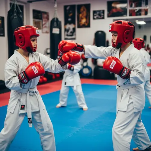 Children's Hand-to-Hand Combat Training in White Kimonos