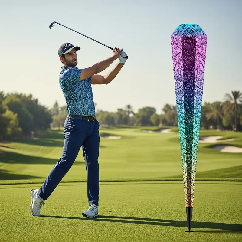 Future Golf: Stylish Golfer Tees Off with Innovation