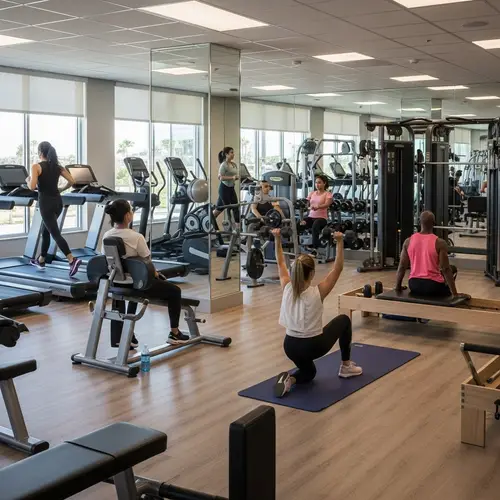 Dynamic Gym with Treadmills, Weights, Yoga & Pilates Area