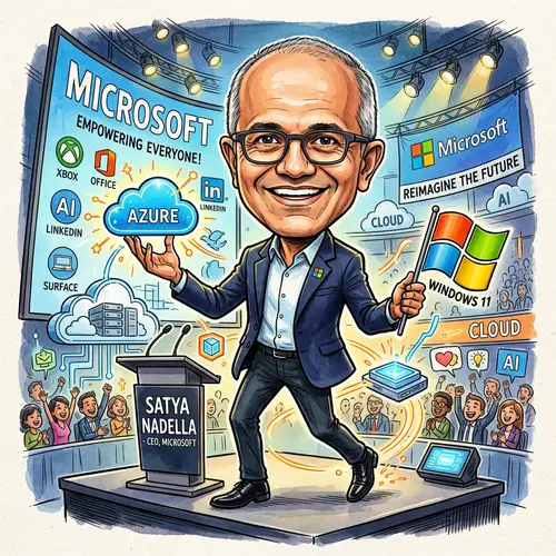 Satya Nadella Caricature - Humorous Portraits
