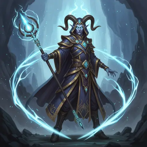 Celestial Celadrin Warlock - Fantasy Dungeons & Dragons Character