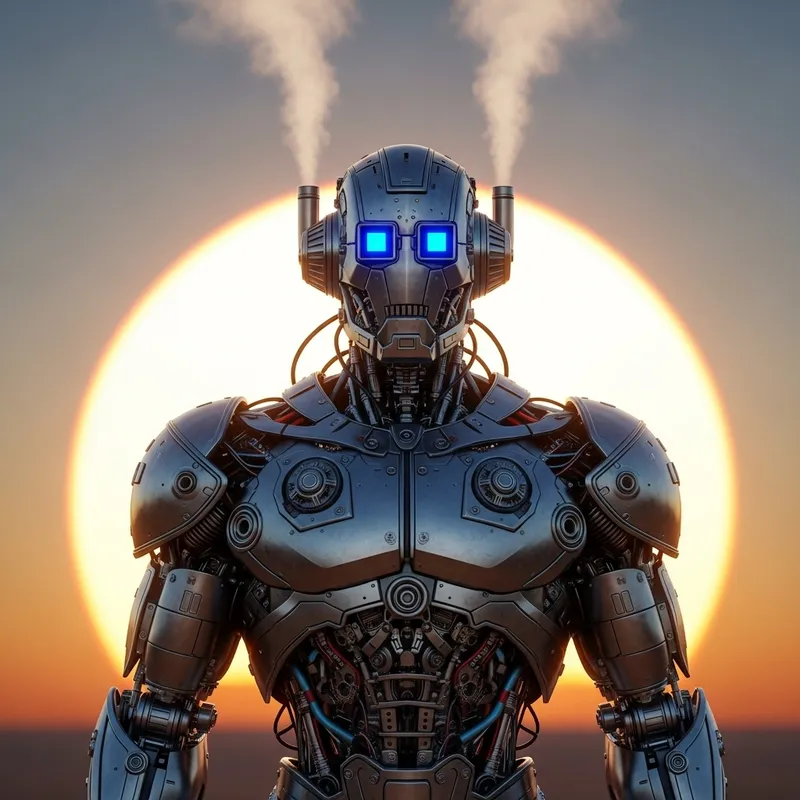 Futuristic Metallic Robot - Beacon of Innovation