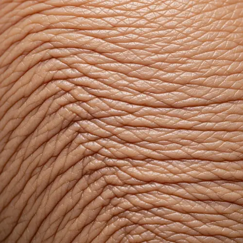 Aging Skin Texture Close-up: Natural Wrinkles and Folds Detail