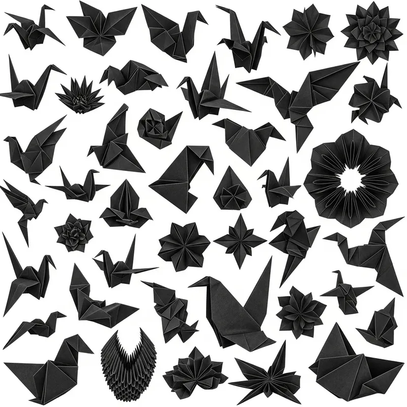 Black Origami Wallpaper - Stylish Desktop Decor