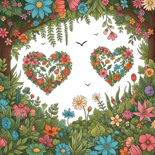 Vibrant Natural Flora with Heart-shaped Designs | Website