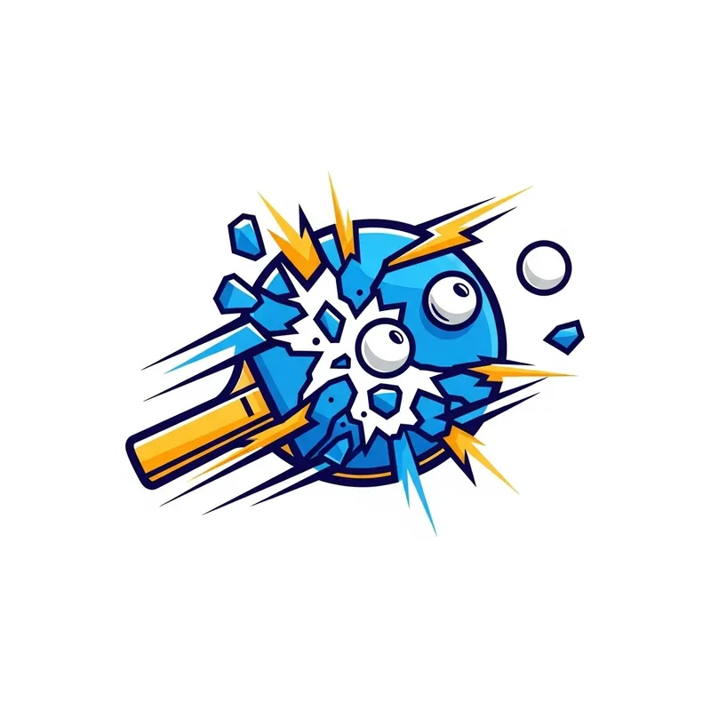 Sleek Table Tennis Logo Design | Shattering Paddle & Ball Art