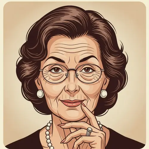 Sophisticated 70-Year-Old Brunette with Wrinkly Eyes | Vintage Ad