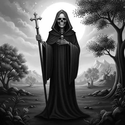 Celestial Aura of Mortality: Surrealistic Entity of Death