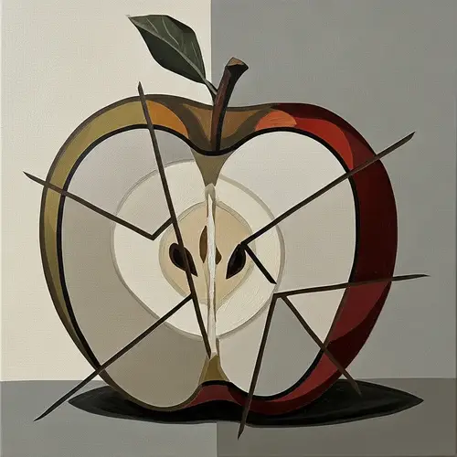 Cubist Apple Art: A Modern Take on Tradition