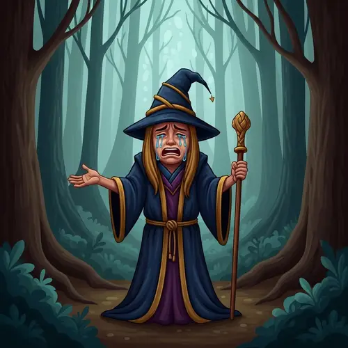 Crying Wizard in Forest - Magical Sorrows | Website