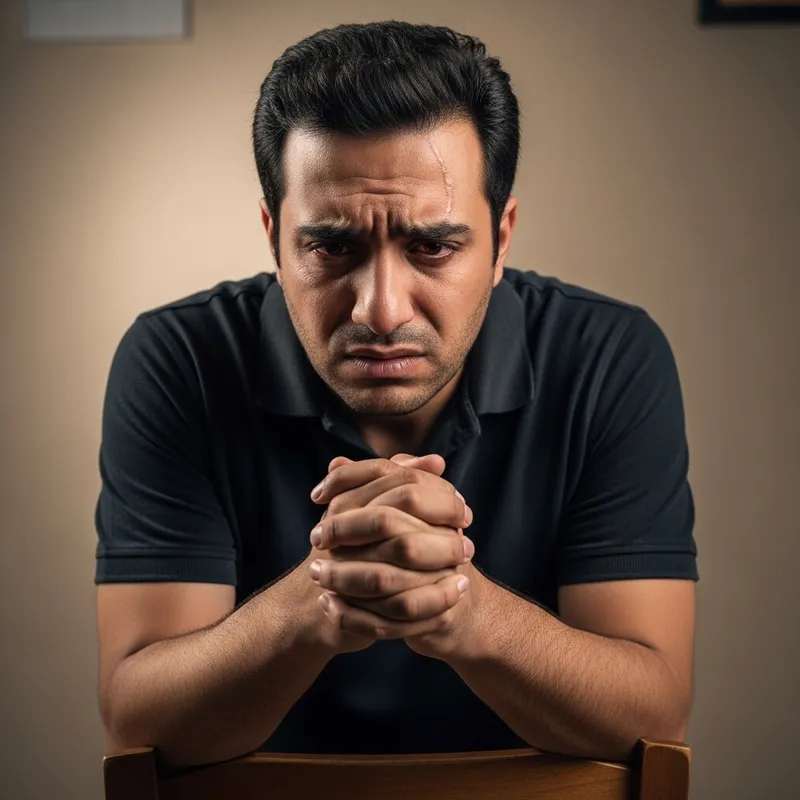 Distressed Middle-Eastern Man Suspecting Wife's Betrayal Distressed Middle-Eastern Man Suspecting Wife's Betrayal