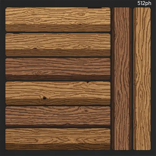 512px Wood Beam Pixel Art Sprite Sheet