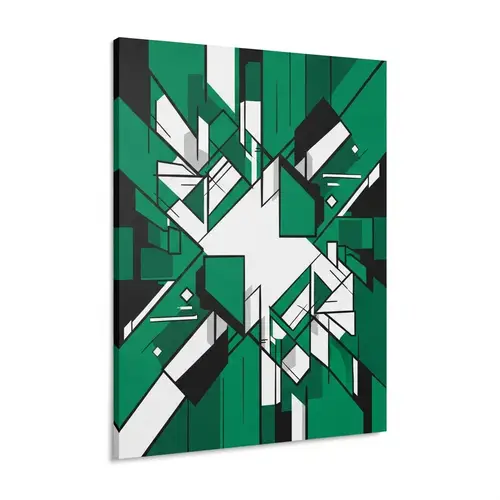 Nigerian Flag Print - Modern Interpretation in Green & White