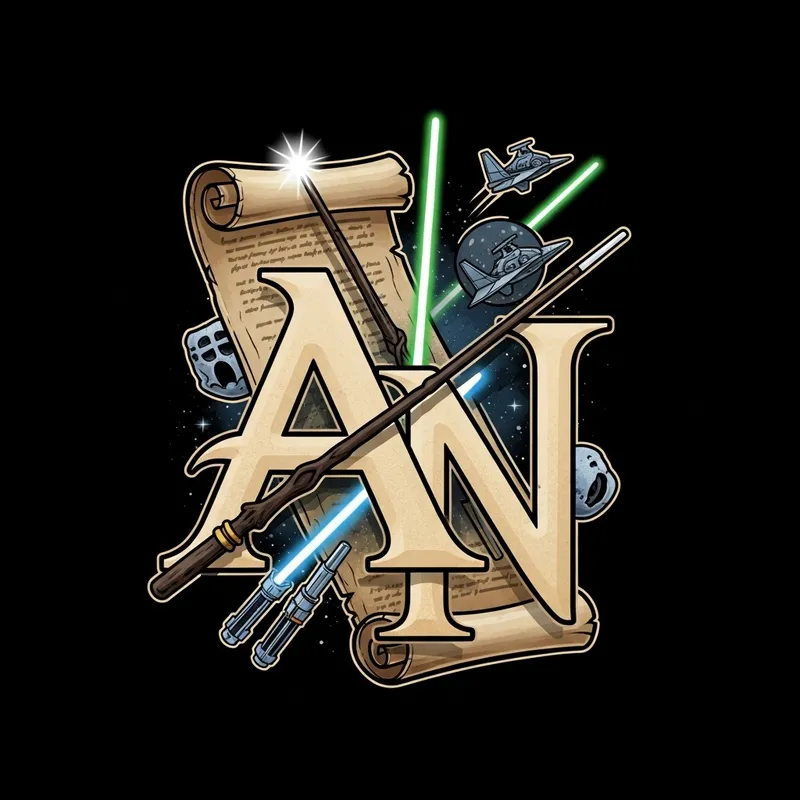 A and N inspired Star Wars & Harry Potter Twitch Logo Design