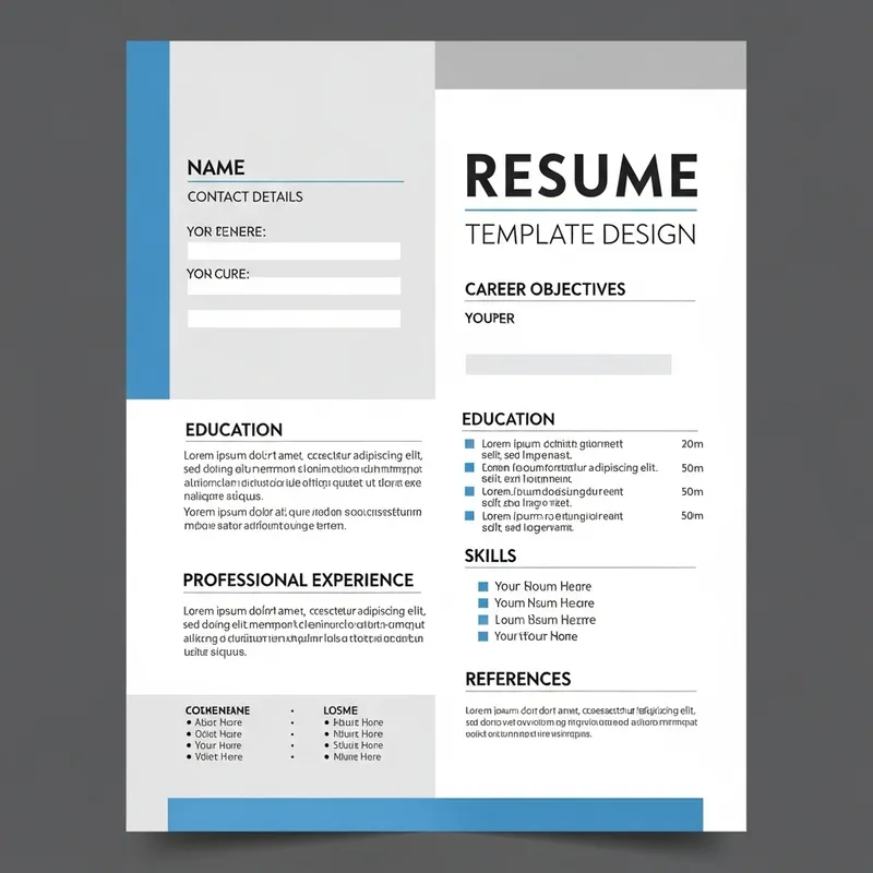 Professional Fillable Resume Template | Customizable CV Layout