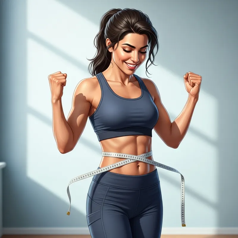 Weight Loss Success: Beautiful Woman with Measuring Tape