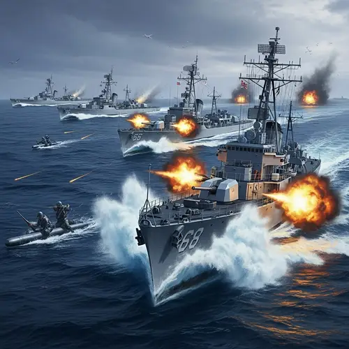 Historical Battle of Cape St George Artwork | Navy Destroyers in Action
