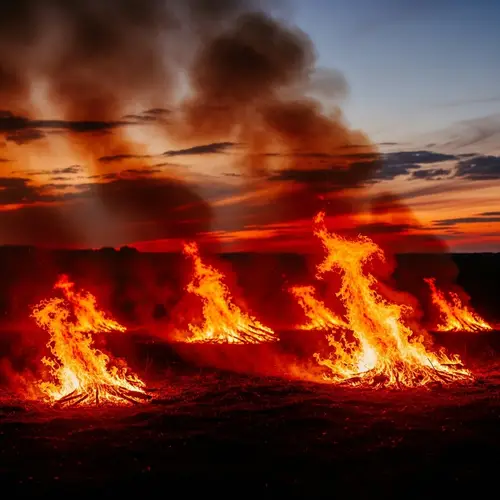 Intense Free Fire Concept: Raw Power of Blaze in Wild Landscape