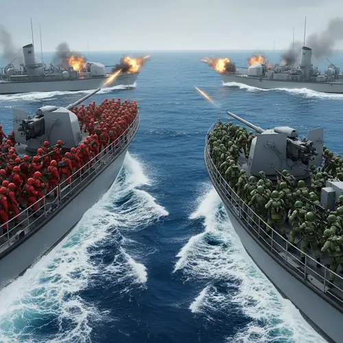 Naval Engagement: PLA vs. U.S. Army Conflict at Sea