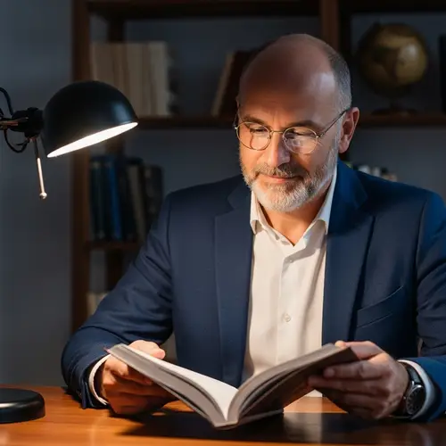 Middle-Aged Glasses-Wearing Bald Man